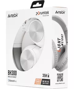 Купить Наушники мониторные A4-Tech 2Drumtek BH300 GRAYISH WHITE 1м беспроводные bluetooth оголовье белый/серый, изображение 4 в интернет-магазине Irkshop.ru