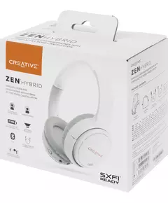 Купить Гарнитура мониторные Creative Zen Hybrid 1.2м белый беспроводные bluetooth оголовье [51EF1010AA000], изображение 2 в интернет-магазине Irkshop.ru