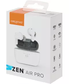 Купить Гарнитура внутриканальные беспроводные Creative Zen Air Pro bluetooth в ушной раковине белый [51EF1090AA000], изображение 5 в интернет-магазине Irkshop.ru