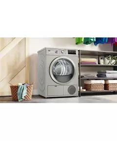 Купить Сушильная машина BOSCH WTN86202ME Serie 4, пан.англ., кл.энер. A, макс.загр. 8кг, серебристый, изображение 2 в интернет-магазине Irkshop.ru