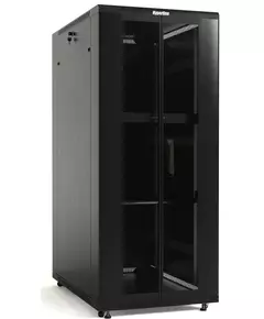 Купить Шкаф серверный напольный Hyperline TTBR-4262-DD-RAL9004 42U 600x1200мм пер.дв.перфор.2ств. задн.дв.перфор.2-хст. 2 бок.пан. 800кг черный 1110мм IP20 сталь в интернет-магазине Irkshop.ru