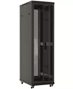 Купить Шкаф серверный напольный Hyperline TTBR-4262-DD-RAL9004 42U 600x1200мм пер.дв.перфор.2ств. задн.дв.перфор.2-хст. 2 бок.пан. 800кг черный 1110мм IP20 сталь, изображение 4 в интернет-магазине Irkshop.ru