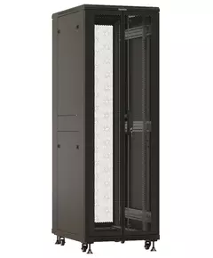 Купить Шкаф серверный напольный Hyperline TTBR-3261-DD-RAL9004 32U 600x1000мм пер.дв.перфор. задн.дв.перфор. 2 бок.пан. 1000кг черный 910мм 84.2кг 1610мм IP20 сталь в интернет-магазине Irkshop.ru