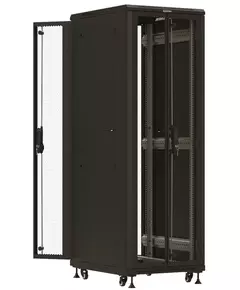 Купить Шкаф серверный напольный Hyperline TTBR-3261-DD-RAL9004 32U 600x1000мм пер.дв.перфор. задн.дв.перфор. 2 бок.пан. 1000кг черный 910мм 84.2кг 1610мм IP20 сталь, изображение 3 в интернет-магазине Irkshop.ru