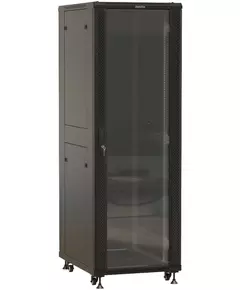 Купить Шкаф серверный напольный Hyperline TTBR-3268-AS-RAL9004 32U 600x800мм пер.дв.перфор. задн.дв.спл.стал.лист 2 бок.пан. 1000кг черный 710мм 94.5кг 1610мм IP20 сталь в интернет-магазине Irkshop.ru