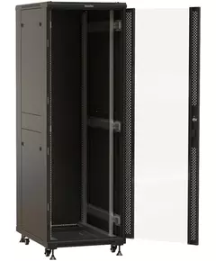 Купить Шкаф серверный напольный Hyperline TTBR-3268-AS-RAL9004 32U 600x800мм пер.дв.перфор. задн.дв.спл.стал.лист 2 бок.пан. 1000кг черный 710мм 94.5кг 1610мм IP20 сталь, изображение 3 в интернет-магазине Irkshop.ru