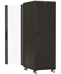 Купить Шкаф серверный напольный Hyperline TTBR-3268-AS-RAL9004 32U 600x800мм пер.дв.перфор. задн.дв.спл.стал.лист 2 бок.пан. 1000кг черный 710мм 94.5кг 1610мм IP20 сталь, изображение 2 в интернет-магазине Irkshop.ru