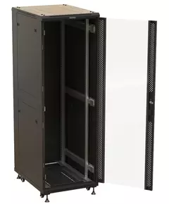 Купить Шкаф серверный напольный Hyperline TTBR-3268-AS-RAL9004 32U 600x800мм пер.дв.перфор. задн.дв.спл.стал.лист 2 бок.пан. 1000кг черный 710мм 94.5кг 1610мм IP20 сталь, изображение 4 в интернет-магазине Irkshop.ru