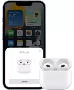 Купить Гарнитура вкладыши Apple AirPods 3 A2565/A2564/A2897 Lightning беспроводные bluetooth в ушной раковине белый [MPNY3CH/A], изображение 3 в интернет-магазине Irkshop.ru