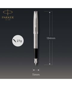 Купить Ручка перьевая Parker Sonnet Core F526 Stainless Steel CT F [CW1931509], изображение 6 в интернет-магазине Irkshop.ru