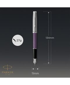 Купить Ручка перьевая Parker Sonnet Essentials SB F545 LaqViolet CT F [CW2169366], изображение 6 в интернет-магазине Irkshop.ru