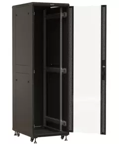 Купить Шкаф серверный напольный Hyperline TTBR-4261-AS-RAL9004 42U 600x1000мм пер.дв.стекл задн.дв.спл.стал.лист 2 бок.пан. 800кг черный 910мм 2055мм IP20 сталь, изображение 2 в интернет-магазине Irkshop.ru