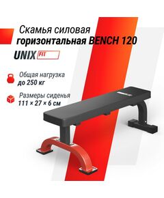 Купить Скамья силовая горизонтальная UNIX Fit BENCH 120, изображение 2 в интернет-магазине Irkshop.ru