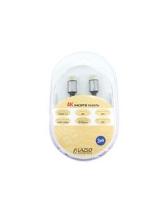 Купить Кабель аудио-видео  LAZSO HDMI (m)/HDMI (m) 3м. позолоч.конт. черный [WH-111(3M)-B], изображение 2 в интернет-магазине Irkshop.ru