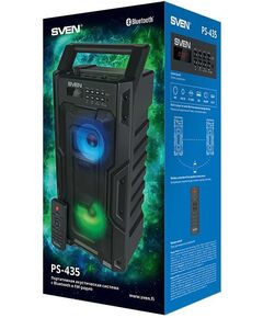 Купить Колонка портативная SVEN PS-435 черный 20W 2.0 BT/3.5Jack/USB 10м 2000mAh [SV-019075], изображение 6 в интернет-магазине Irkshop.ru