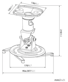 Купить Кронштейн для проектора Cactus CS-VM-PR01-BK черный макс.10кг потолочный поворот и наклон, изображение 8 в интернет-магазине Irkshop.ru