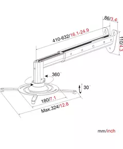 Купить Кронштейн для проектора Cactus CS-VM-PR05BL-BK черный макс.10кг настенный поворот и наклон, изображение 11 в интернет-магазине Irkshop.ru