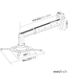 Купить Кронштейн для проектора Cactus CS-VM-PR05BL-AL серебристый макс.10кг настенный поворот и наклон, изображение 9 в интернет-магазине Irkshop.ru