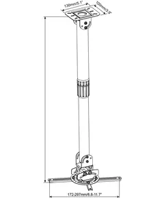 Купить Кронштейн для проектора Cactus серебристый макс.13.6кг потолочный поворот и наклон [CS-VM-PR16L-AL], изображение 4 в интернет-магазине Irkshop.ru