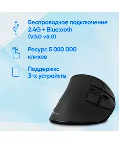 Купить Мышь Oklick 990MW черный оптическая 2400dpi silent беспров. BT/Radio USB для ноутбука 9but [1533172], изображение 7 в интернет-магазине Irkshop.ru