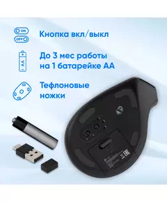 Купить Мышь Oklick 991MW серый оптическая 2400dpi silent беспров. BT/Radio USB для ноутбука 7but [1885263], изображение 12 в интернет-магазине Irkshop.ru