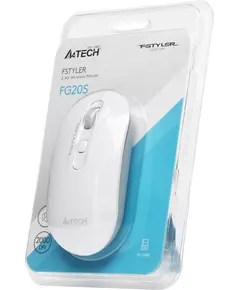 Купить Мышь A4-Tech Fstyler FG20S WHITE белый/серый оптическая 2000dpi silent беспров. USB для ноутбука 3but, изображение 14 в интернет-магазине Irkshop.ru