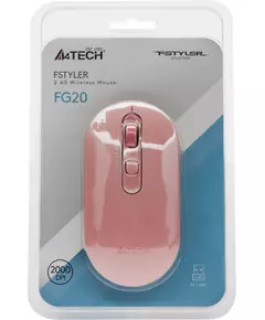 Купить Мышь A4-Tech Fstyler FG20 Pink розовый оптическая 2000dpi беспров. USB для ноутбука 4but, изображение 15 в интернет-магазине Irkshop.ru