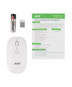 Купить Мышь Acer OMR138 белый оптическая 1600dpi беспров. USB 3but [ZL.MCEEE.01L], изображение 8 в интернет-магазине Irkshop.ru