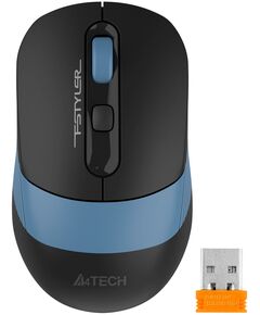 Купить Мышь A4-Tech Fstyler FB10CS ASH BLUE черный/синий оптическая 2000dpi silent беспров. BT/Radio USB 4but, изображение 2 в интернет-магазине Irkshop.ru