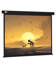 Купить Экран Cactus CS-PSW-150X150-BK 150x150см Wallscreen  1:1 настенно-потолочный рулонный черный в интернет-магазине Irkshop.ru