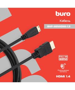 Купить Кабель аудио-видео BURO mini-HDMI (m)/HDMI (m) 1.5м. черный [BHP-MINHDMI-1.5], изображение 5 в интернет-магазине Irkshop.ru