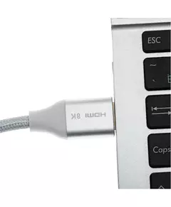 Купить Кабель аудио-видео Cactus HDMI (m)/HDMI (m) 1.8м. позолоч.конт. серебристый [CS-HDMI.2.1-1.8], изображение 3 в интернет-магазине Irkshop.ru