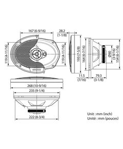 Купить Колонки автомобильные Kenwood KFC-S6976EX 500Вт 87дБ 4Ом 15x23см (6x9дюйм) 2 шт коаксиальные трехполосные, изображение 2 в интернет-магазине Irkshop.ru