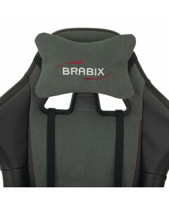 Купить Кресло компьютерное Brabix Striker GM-121 синхромеханизм, 2 подушки, экокожа/велюр, черное/серое [532961], изображение 11 в интернет-магазине Irkshop.ru