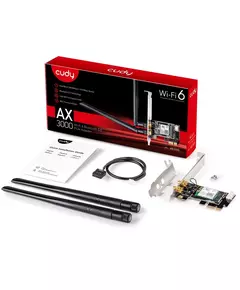 Купить Сетевой адаптер Wi-Fi + Bluetooth Cudy WE3000 AX3000 PCI Express (ант.внеш.съем) 2ант., изображение 2 в интернет-магазине Irkshop.ru