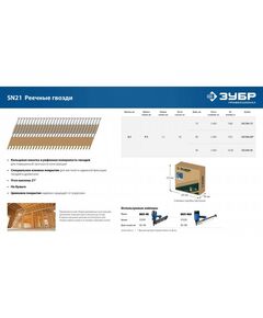 Купить Реечные гвозди рифленые оцинкованные Зубр SN21 80 х 3.1 мм 2000 шт [305396-80], изображение 8 в интернет-магазине Irkshop.ru