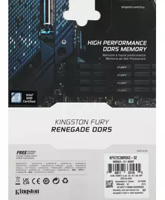 Купить Память Kingston Fury Renegade Silver XMP Gaming 32Gb Kit 2x16Gb DDR5 7200MHz PC5-57600 CL38 DIMM 288-pin 1.45В kit single rank с радиатором RTL [KF572C38RSK2-32], изображение 5 в интернет-магазине Irkshop.ru