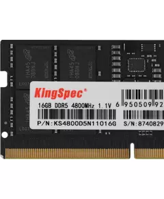 Купить Память KingSpec 16Gb DDR5 4800MHz PC5-38400 CL40 SO-DIMM 288-pin 1.1В single rank RTL [KS4800D5N11016G], изображение 3 в интернет-магазине Irkshop.ru