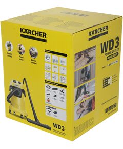 Купить Строительный пылесос Karcher WD 3 P V-17/4/20 Workshop 1000Вт (уборка: сухая/сбор воды/выдув) желтый [1.628-175.0], изображение 3 в интернет-магазине Irkshop.ru