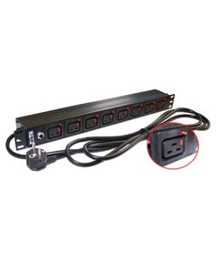 Купить Блок распределения питания Lanmaster TWT-PDU-16A8C9L-3.0 верт.размещ. 8xC19 базовые 16A Schuko 3м в интернет-магазине Irkshop.ru