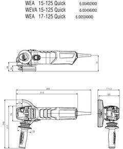 Купить Углошлифовальная машина Metabo WEV 17-125 Quick 1700Вт 11000об/мин M14 d=125мм [600516000], изображение 6 в интернет-магазине Irkshop.ru