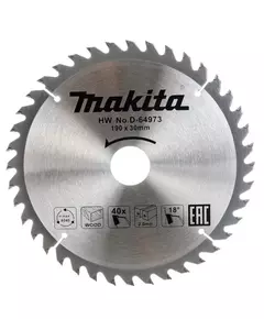 Купить Диск пильный по дереву Makita D-64973 d=190мм d(посад.)=30мм для циркулярной пилы в интернет-магазине Irkshop.ru