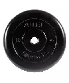 Купить Диск обрезиненный MB BARBELL MB-AtletB26-10 чёрного цвета, 26 мм, 10 кг в интернет-магазине Irkshop.ru