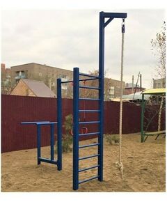 Уличный тренажерный комплекс перекладина, брусья, лестница, канатAVU048 фотографии