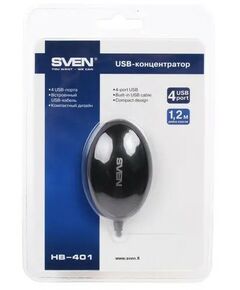 Разветвитель SVEN HB-401 USB 2.0 Type-A x4, кабель 120 см, черный SV-012830 фотографии