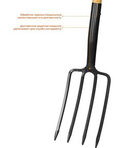 Вилы садовые GRINDA PROLine 280 x 180 x 1500 мм антикор. покрытие, деревянный черенок [39725] фотографии