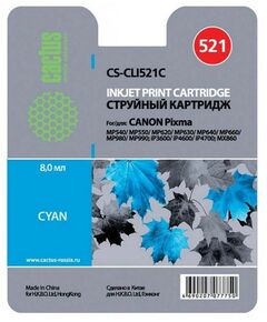 Для Canon (совместимые): Картридж Cactus CS-CLI521C для Canon PIXMA MP540/550/620/630/640/980/990, MX860, PIXMA iP3600/4600/4700 фотографии