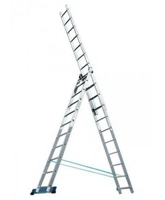Купить Лестница алюминиевая СИБРТЕХ 97824 трехсекционная, 9м, 3х14 ступеней в интернет-магазине Irkshop.ru