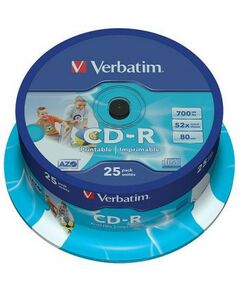 CD-R/RW диски: Диски CD-R Verbatim 700Mb 52x уп.25 шт., на шпинделе, printable [43439] фотографии