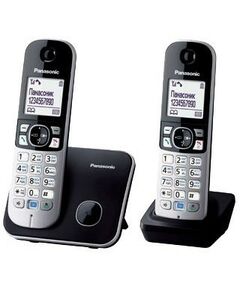 Купить Радиотелефон Panasonic KX-TG6812RUB Black 2 трубки с ЖК дисплеем, DECT в интернет-магазине Irkshop.ru